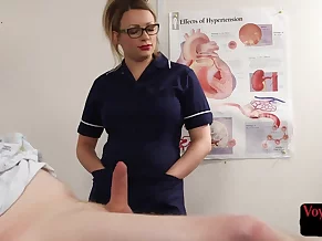heavy Bust british nurse encouraging patient on every side her heavy bo